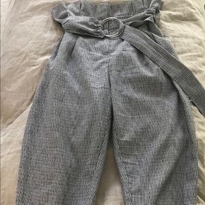 Forever 21 Gingham Paperbag Pants